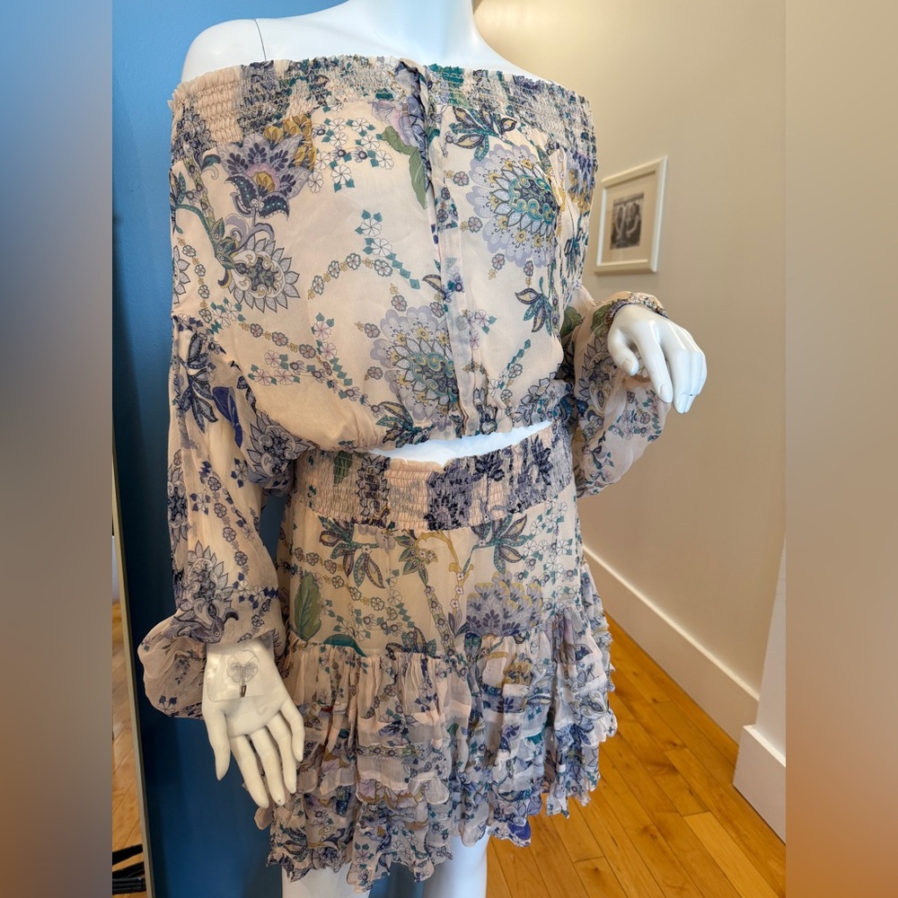 Floral Off-Shoulder Top with matching skirt